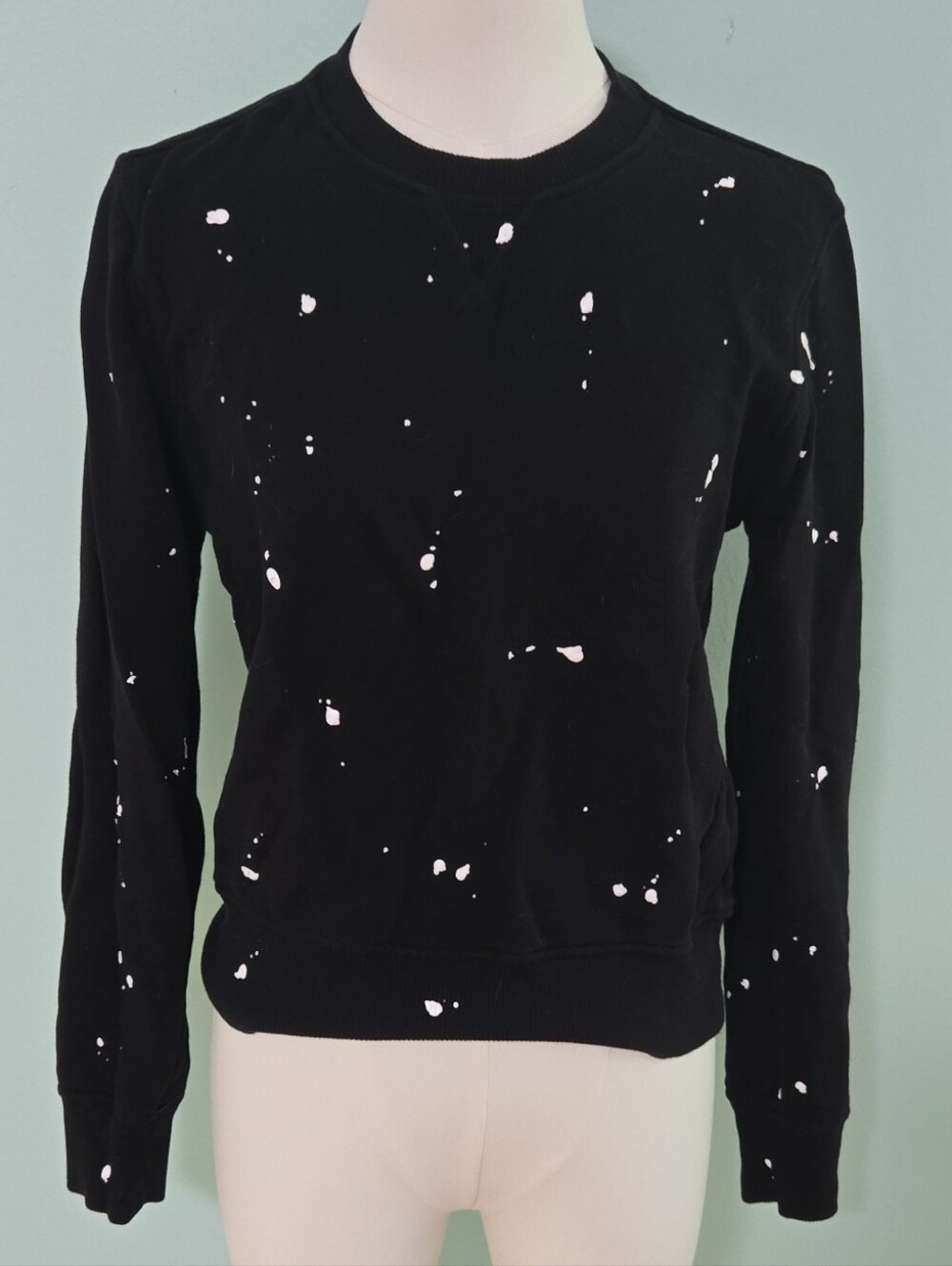 rag & bone Black Knit Crew Sweatshit